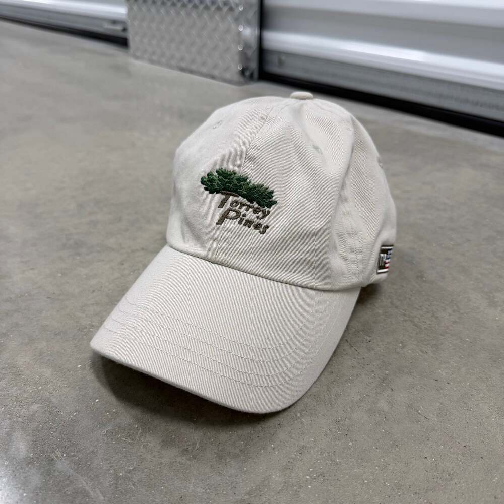 Torrey Pines Golf Hat Khaki Beige Imperial Adjustable Baseball Cap Tree Logo